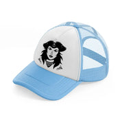 lady pirate sky blue trucker hat