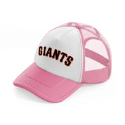 giants text-pink-and-white-trucker-hat