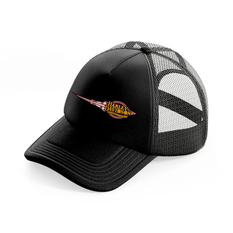 harley-davidson motorcycles golden-black-trucker-hat