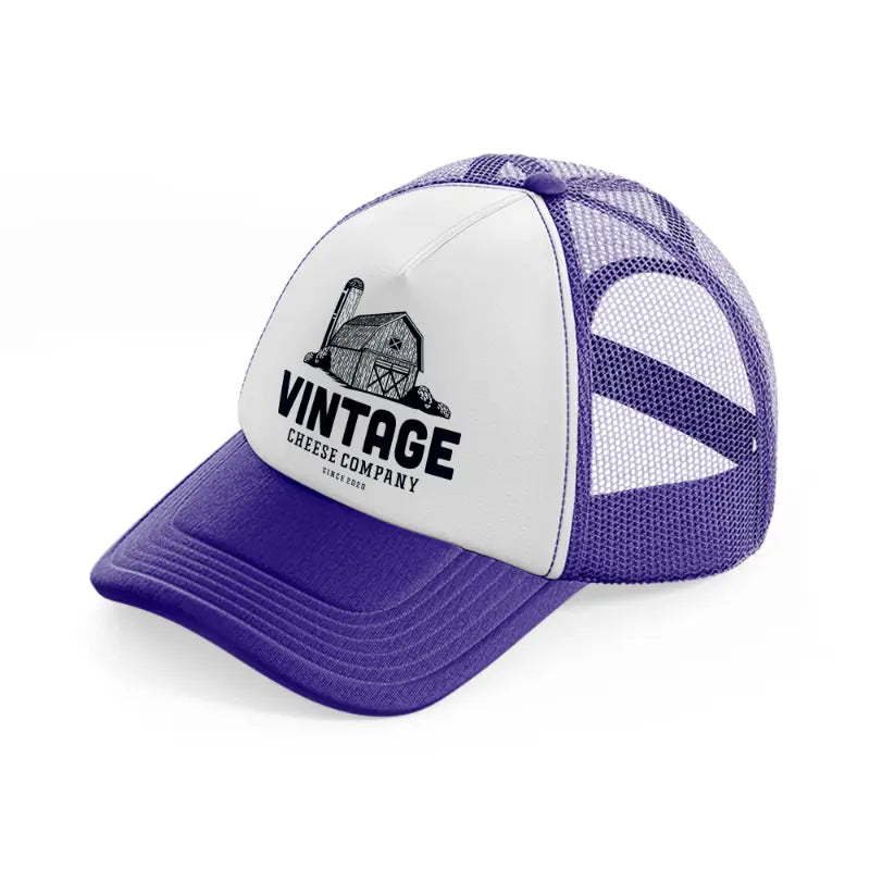 vintage cheese company purple trucker hat