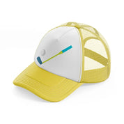 golf stick blue-yellow-trucker-hat