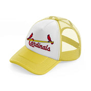 st louis cardinals vintage emblem-yellow-trucker-hat