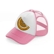 retro elements 40 pink and white trucker hat