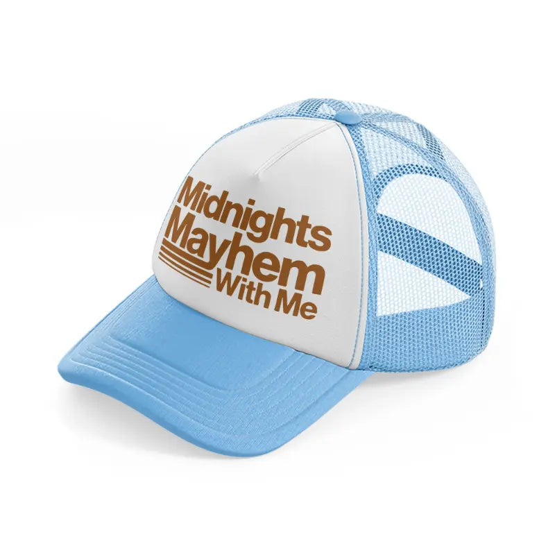 midnights mayhem with me-sky-blue-trucker-hat