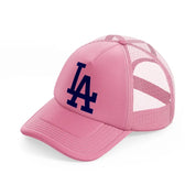 la emblem-pink-trucker-hat