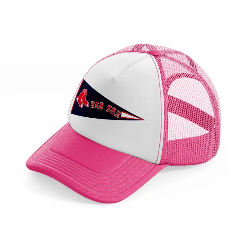 boston red sox flag-neon-pink-trucker-hat