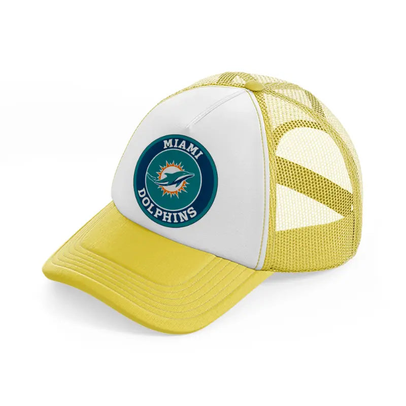 miami dolphins yellow trucker hat