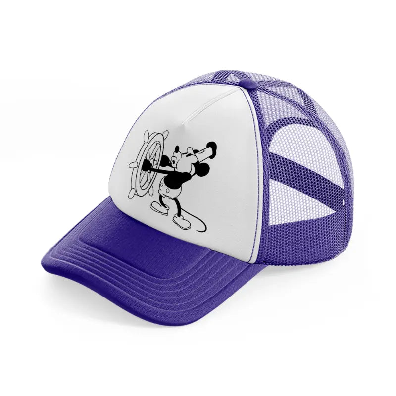 whistling mickey-purple-trucker-hat