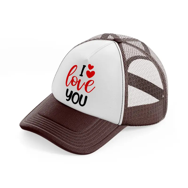 i love you hearts-brown-trucker-hat