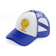 golf ball trophy-blue-and-white-trucker-hat