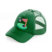 golf flag cartoon-green-trucker-hat