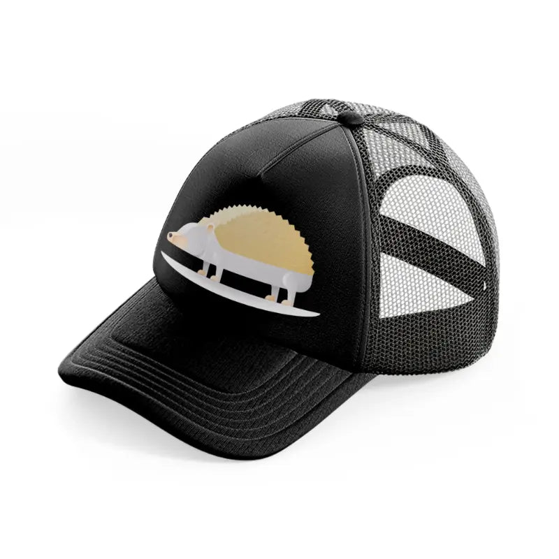 034-hedgehog-black-trucker-hat