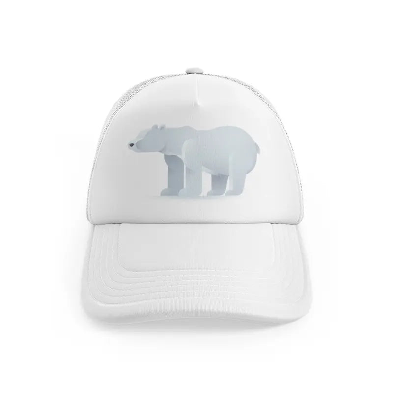 033 polar bear white trucker hat