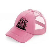 gothic bird pink trucker hat