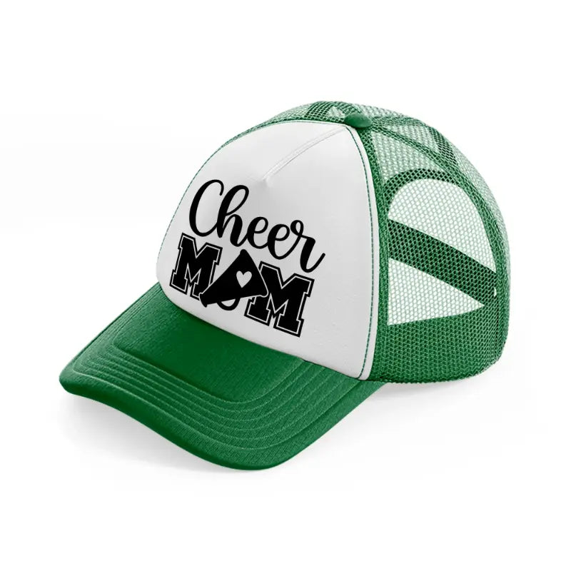 cheer mom-green-and-white-trucker-hat