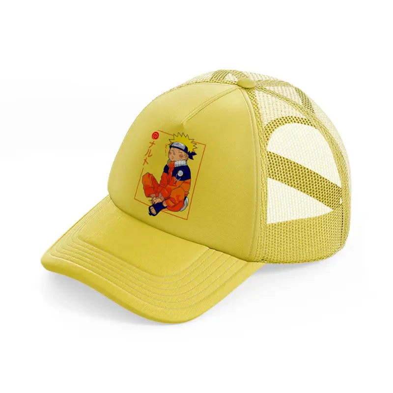 naruto square-gold-trucker-hat
