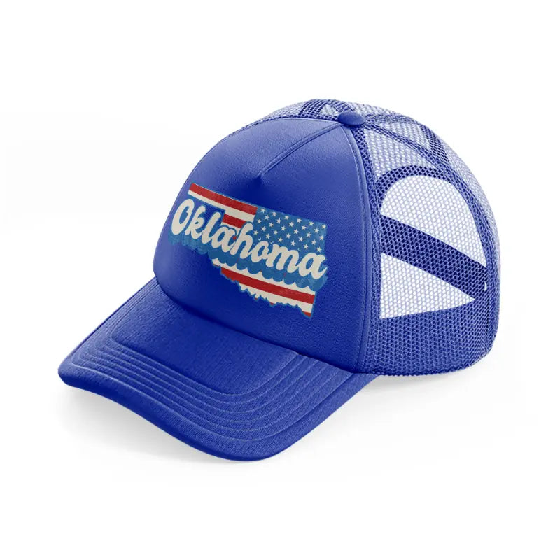 oklahoma flag-blue-trucker-hat