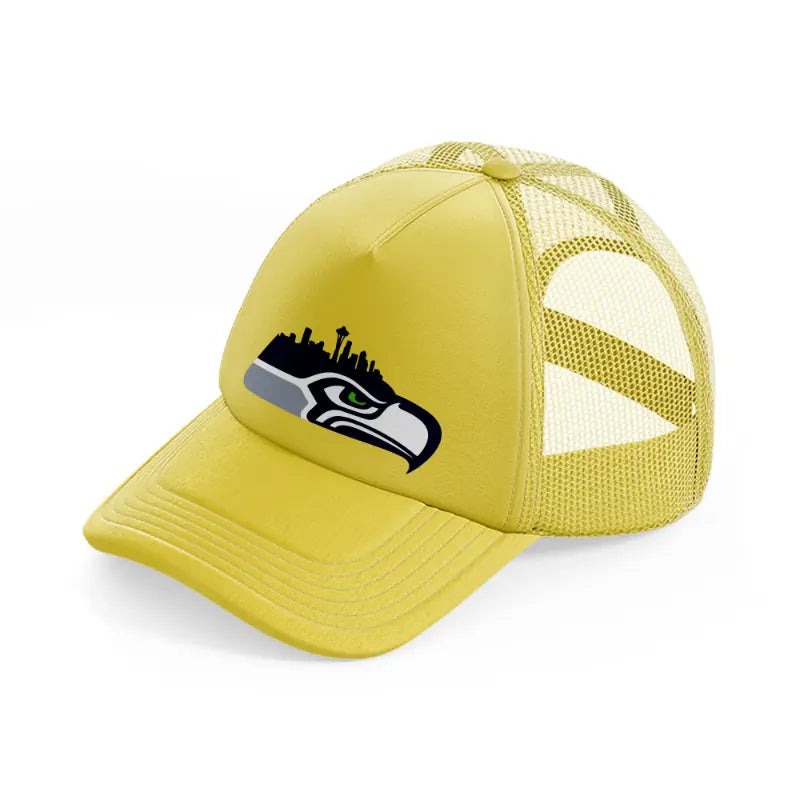 seattle seahawks shape-gold-trucker-hat