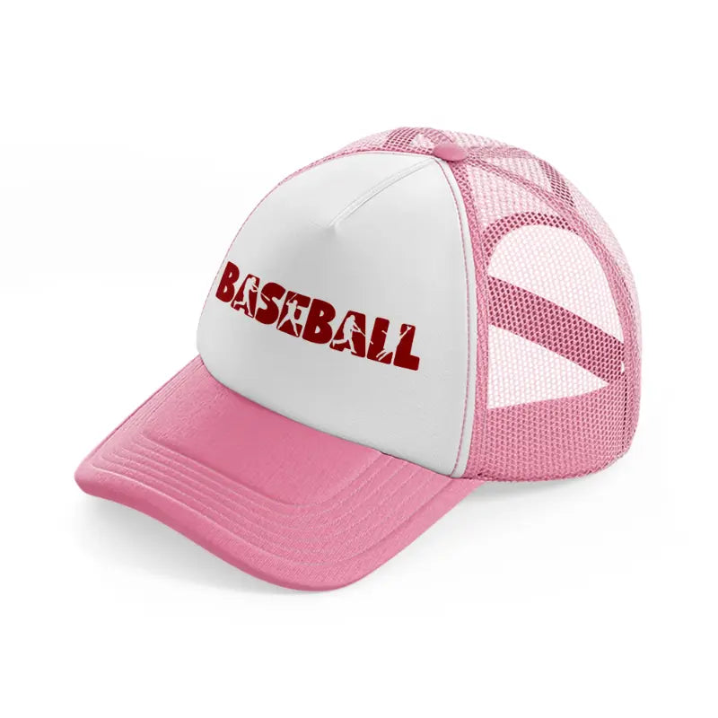 baseball pink and white trucker hat