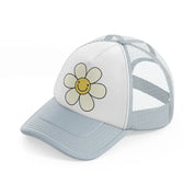 smiley flower-grey-trucker-hat