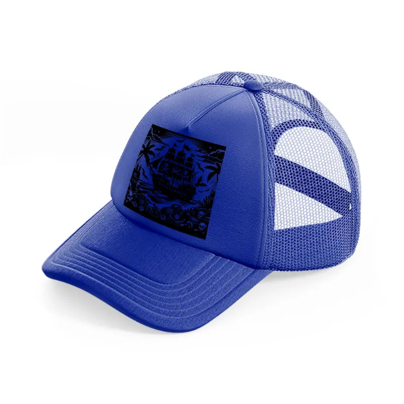 ship b&w-blue-trucker-hat