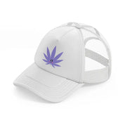 purple leaf-white-trucker-hat