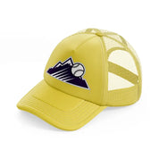 colorado rockies emblem-gold-trucker-hat