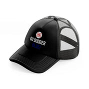 go dodger blue!-black-trucker-hat