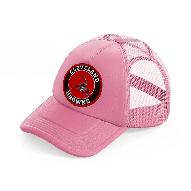 cleveland browns red and brown-pink-trucker-hat