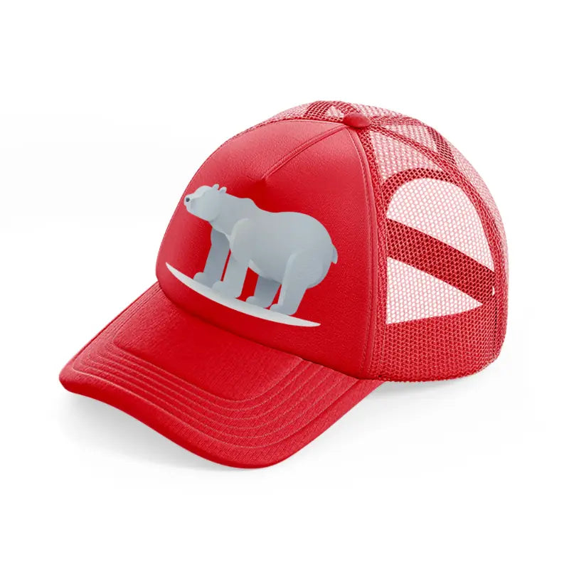 033-polar bear-red-trucker-hat
