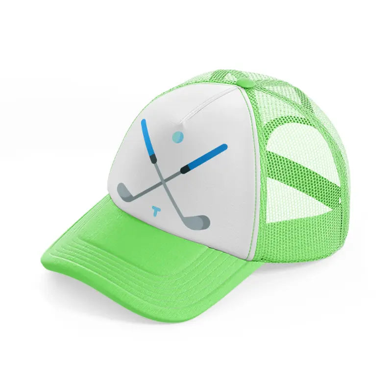 golf sticks.-lime-green-trucker-hat