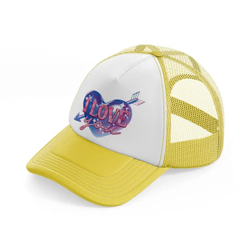 i love you puple-yellow-trucker-hat