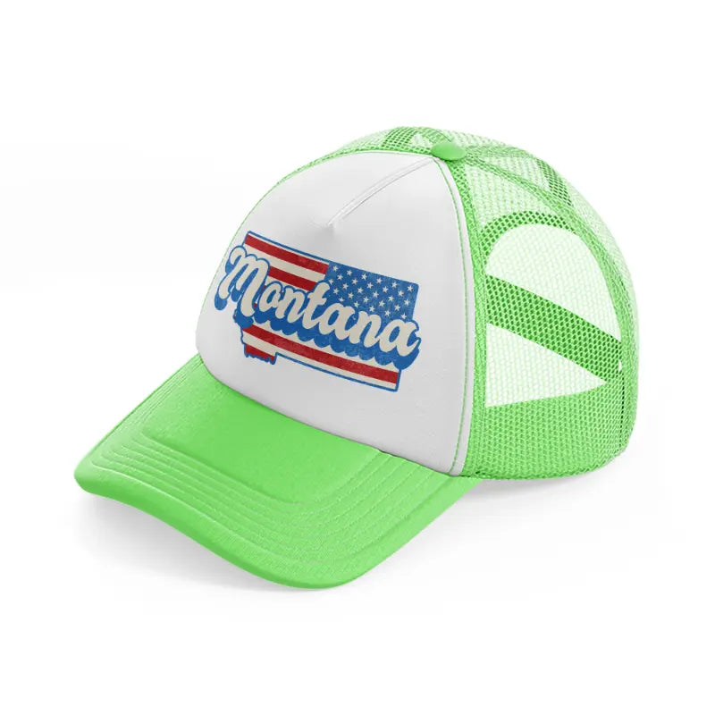 montana flag lime green trucker hat