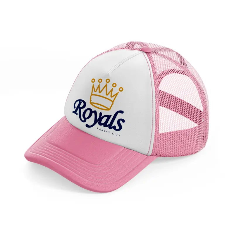 royals kansas city-pink-and-white-trucker-hat