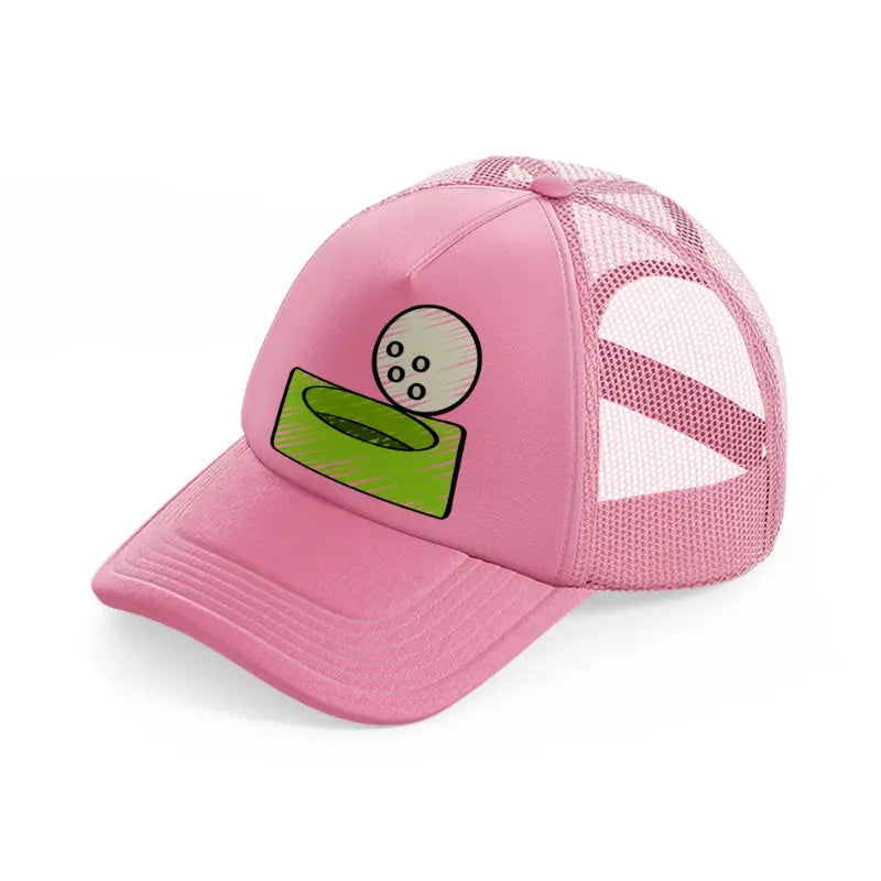 golf hole ball-pink-trucker-hat