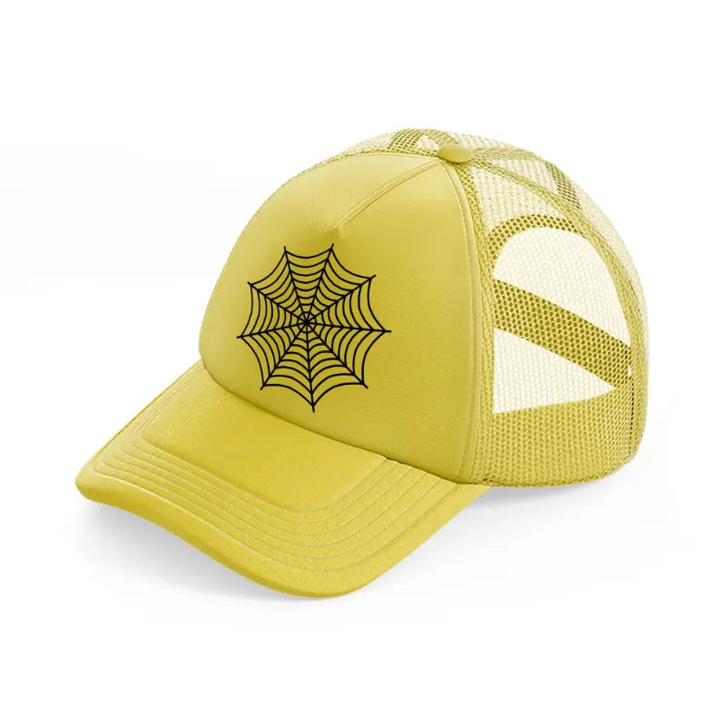 spider web vector-gold-trucker-hat