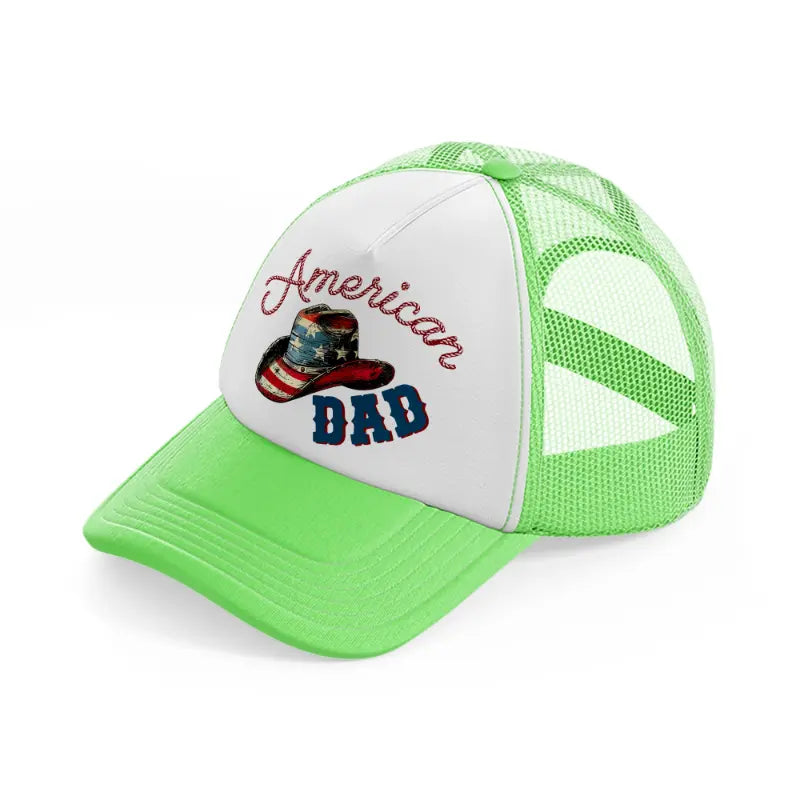 rustic american dad lime green trucker hat