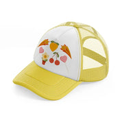 hippie rectangular yellow trucker hat