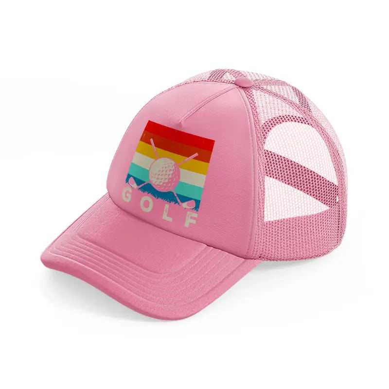 golf retro pink trucker hat