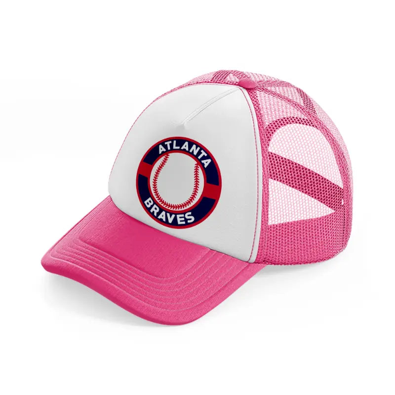 atlanta braves retro-neon-pink-trucker-hat
