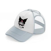 bat kitty angry grey trucker hat