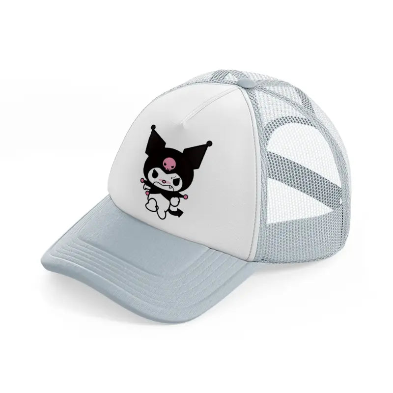 bat kitty angry-grey-trucker-hat