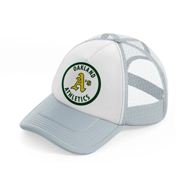 oakland athletics logo-grey-trucker-hat