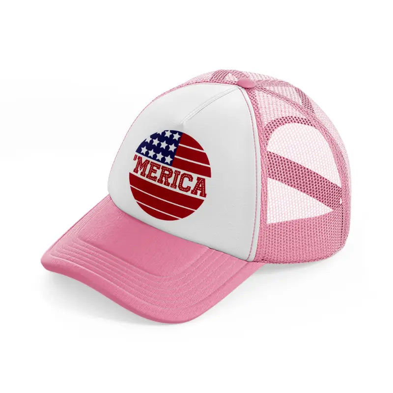 'merica 1-01-pink-and-white-trucker-hat