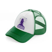 haunted mansion-green-and-white-trucker-hat
