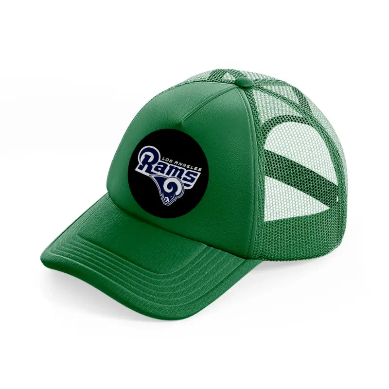 los angeles rams badge-green-trucker-hat
