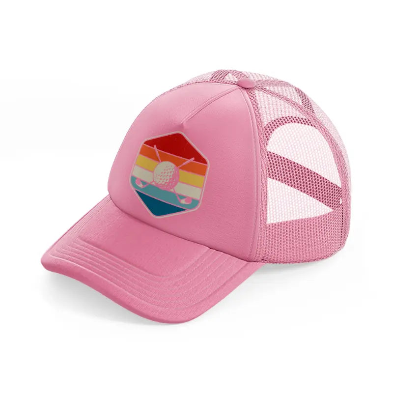 golf color logo-pink-trucker-hat