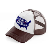 proud to be an american 2-01-brown-trucker-hat