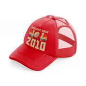 awesome since 2010-red-trucker-hat