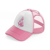 pink flames-pink-and-white-trucker-hat